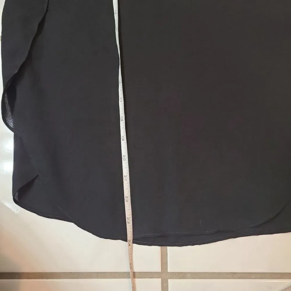 Express Black Flowy Tank Top High Side Slits Adjustable Straps XS Minimalist